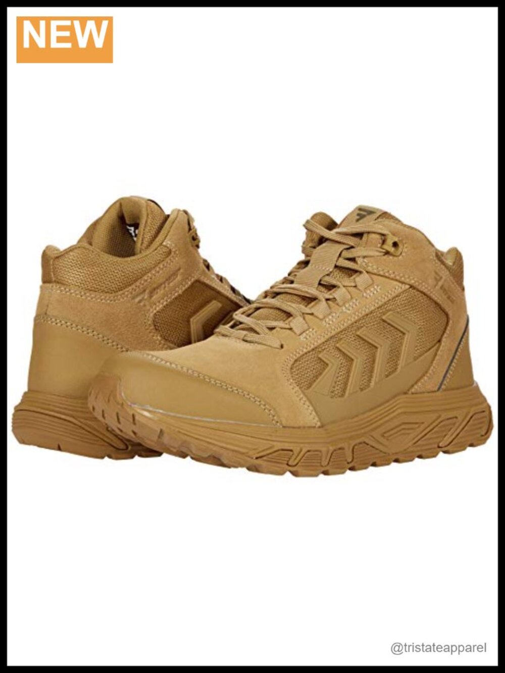 Leather Tactical Work Shoes Mid Vent Speed Lacing EVA Footbed